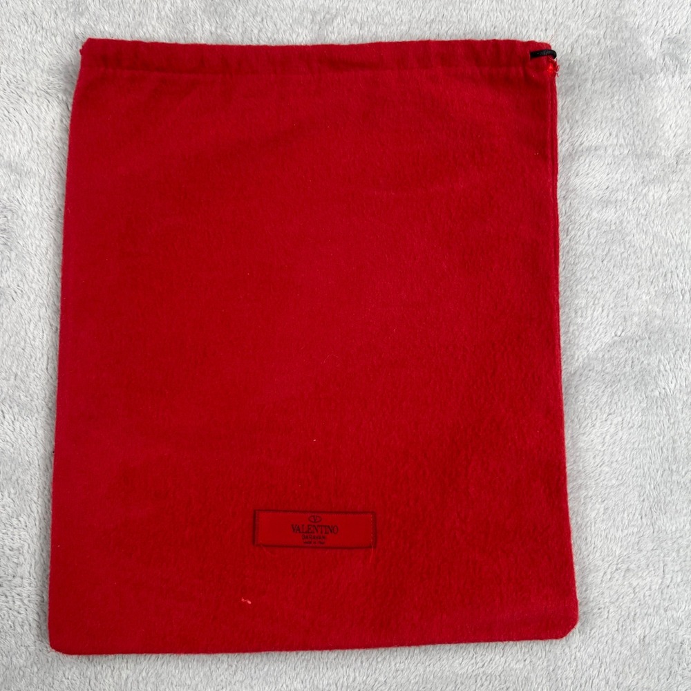 Valentino Garavani Original Red Flannel Dust Bag 11.5x14 Drawstring Storage Bag